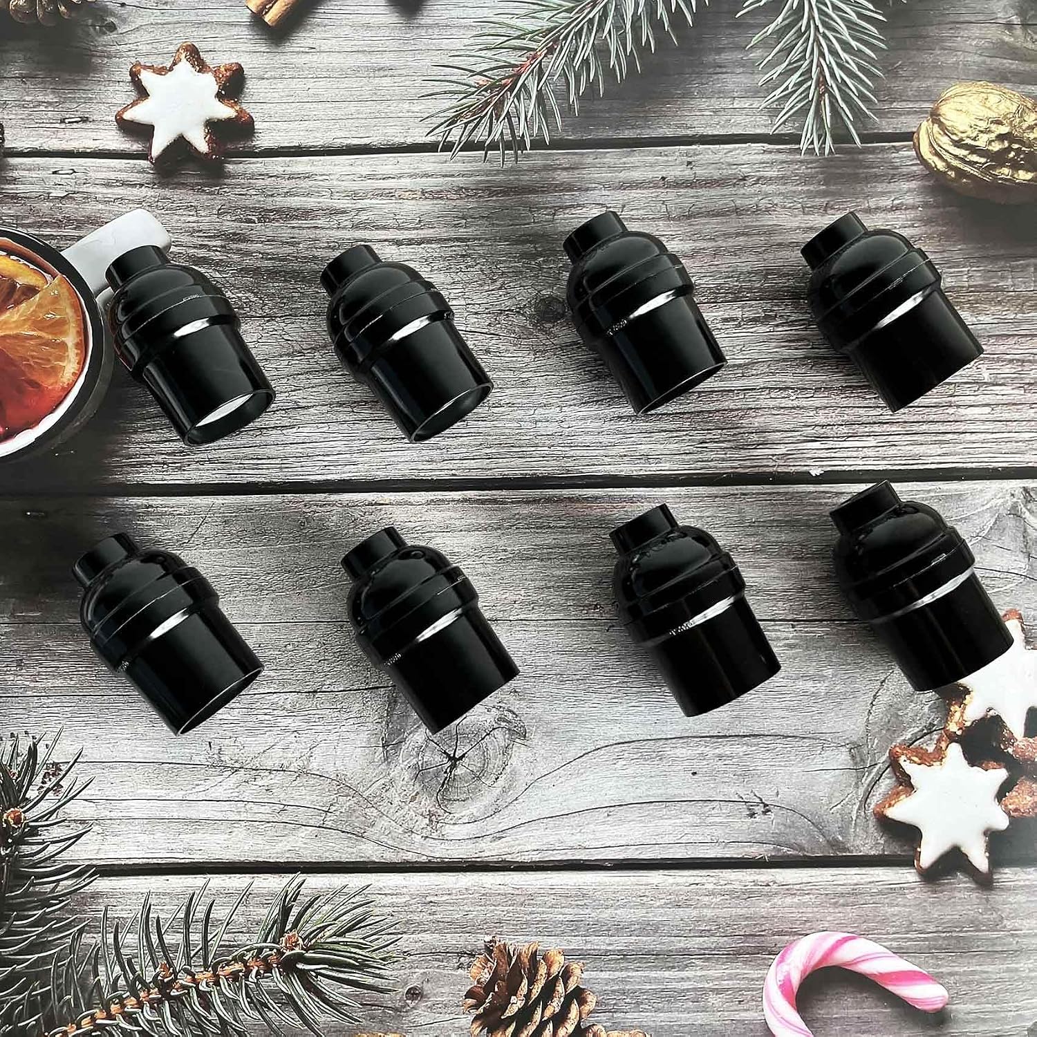 E26 E27 Light Socket,8-Pack Black Edison Retro Pendant lamp Holder, E26 E27 Plastic Standard Screw-in Socket Maximum Wattage 250W Heat Resistant Up to 200℃ Fire Resistant - Image 6