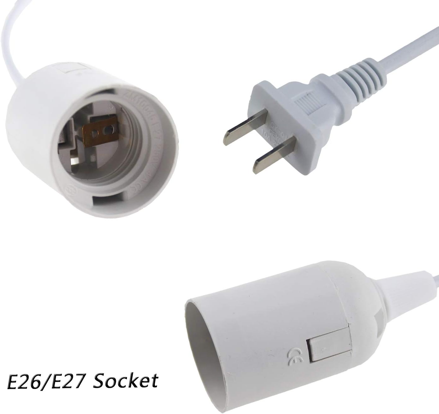 E26 Light Socket with Plug: 5.9FT Extension with Cord On/Off Switch - Image 2